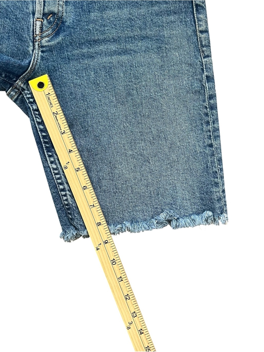MOTHER The Tomcat Bermuda Short Fray Other Moods Denim Shorts Button Fly 26 - Picture 12 of 15